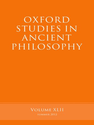 cover image of Oxford Studies in Ancient Philosophy, Volume 42